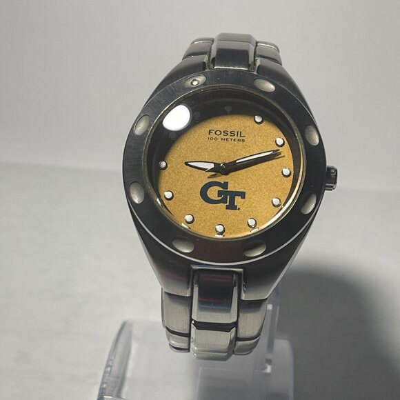 Georgia Tech Yellow Jackets NCAA Stainless-Steel Men's Watch by Fossil NEW - Picture 2 of 9